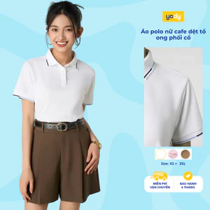 Áo polo nữ Yody dệt tổ ong phối màu trẻ trung năng động thấm hút mồ hôi BST 2025 WCPO25A074