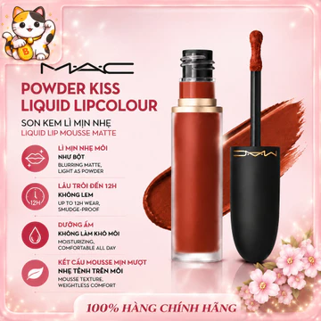[Chính Hãng]MAC Powder Kiss Lip & Cheek Mousse Fullsize Son Kem Bền Màu Che Khuyết Điểm 5ml