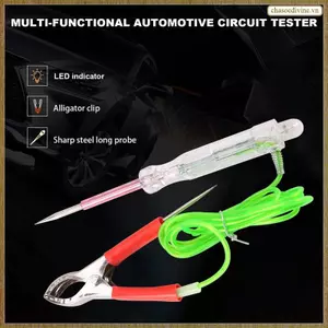 Đèn kiểm tra mạch LED ô tô 6-24V với đầu dò kép Kẹp cá sấu dây chống đông 47 Inch để kiểm tra