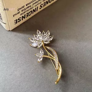 JULYHOT Thời Trang Ánh Sáng Sang Trọng Hoa Sen Thổ Cẩm Dành Cho Nữ Bé Gái Sáng Bóng Hoa Sen Chân Tính Khí Phù Hợp Với Áo Trâm Cài Quần Áo Phụ Kiện Quà Tặng Massivedeals