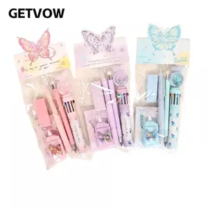 Bộ văn phòng phẩm GETVOW, Bộ văn phòng phẩm hình bướm mộng mơ 6 trong 1, Quà tặng bút Gel văn phòng phẩm hoàn chỉnh bền bỉ