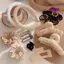 SAMO 111 Chiếc Kẹp Móng Vuốt Scrunchies, Bộ Phụ Kiện Tóc Màu Kem Cà Phê Mềm Mại, Bộ Băng Đô Lông Tơ Cổ Điển Sang Trọng Cho Nữ Bé Gái