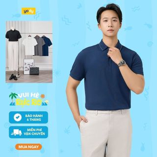 Áo polo nam mắt chim cơ bản YODY dáng suông co giãn mềm mại thoáng khí MCPO25S109