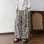 Quần in họa tiết da báo BRABRAA, Quần ống rộng co giãn eo cao, Chất lượng cao Nhẹ thoáng khí Crop Chiều dài dáng rộng vừa vặn Quần nữ