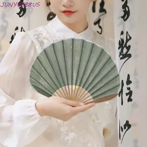 Quạt vỏ Mini JUNYUE88US, Quạt cầm tay gấp cổ điển, Quạt cầm tay nhẹ nhàng phong cách màu trơn sáng tạo dành cho nữ