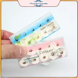 POWER 1 Bộ Trang Trí Khăn Giấy Vệ Sinh 1 / 12 Nhà Búp Bê Thu Nhỏ Khăn Giấy Cuộn Mô Hình Búp Bê Nhà Phụ Kiện Phòng Tắm.