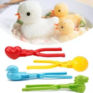 Ziyulinyuk Dễ Thương Du Hình Khuôn Cơm Máy Làm Kẹp Trẻ Em Nhựa Ngoài Trời Du Rice Mold DIY Snowball Maker Khuôn Sushi Có Tay Cầm VN