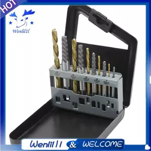 Bộ 10 mũi khoan tay trái, Bộ dụng cụ nhổ sáo xoắn ốc Dụng cụ tháo bu lông bị hỏng, dễ dàng loại bỏ vít sọc hoặc hư hỏng