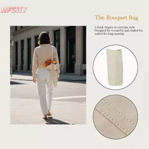 HFSHY Túi Tote hoa vải Cotton có thể tái sử dụng có dây buộc Dây đeo dài Hoàn hảo cho người bán hoa Quà tặng làm vườn Đám cưới VN