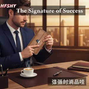 HFSHY Ví nam da PU phong cách mới Khe cắm nhiều thẻ Hộp đựng thẻ ID dung lượng cao Dây kéo Ví nhân quả Sử dụng hàng ngày VN