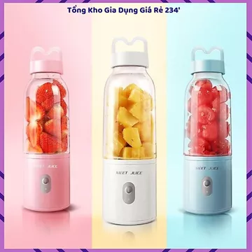 MÁY XAY SINH TỐ MINI DELIYA 500ML, Máy Xay Cầm Tay, Cốc Xay Sinh Tố, Máy Xay Sạc USB, Xay Hoa Quả, Xay Rau Củ, Lưỡi Dao