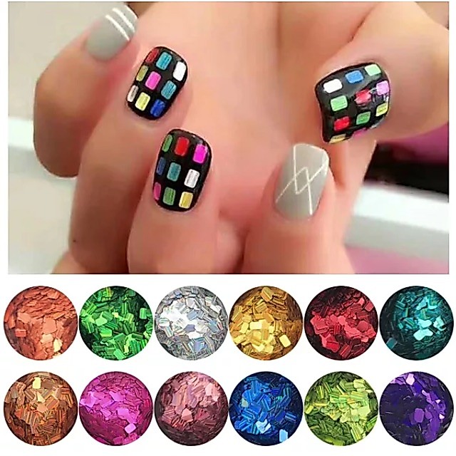 Set 12 hũ nhũ lá hình chữ nhật đa sắc
