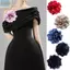 JVSUB Floral Corsage, Trâm hoa trà Satin nhiều lớp 12cm, Kẹp tóc nữ Thời trang Pháp Phụ kiện váy phù hợp