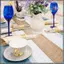 1 Chiếc Boho Table Runner Cream & Brown Farmhouse Table Runner Với Tua Rua Để Trang Trí Nhà