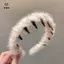 Nữ Cô Gái Sang Trọng Mở Rộng Thiên Sang Trọng Xốp Tóc Lông Thú Giả Đệm Mềm Lông Tơ Lông Tơ Vòng Tóc Mũ Đội Đầu Mùa Đông [Mina]