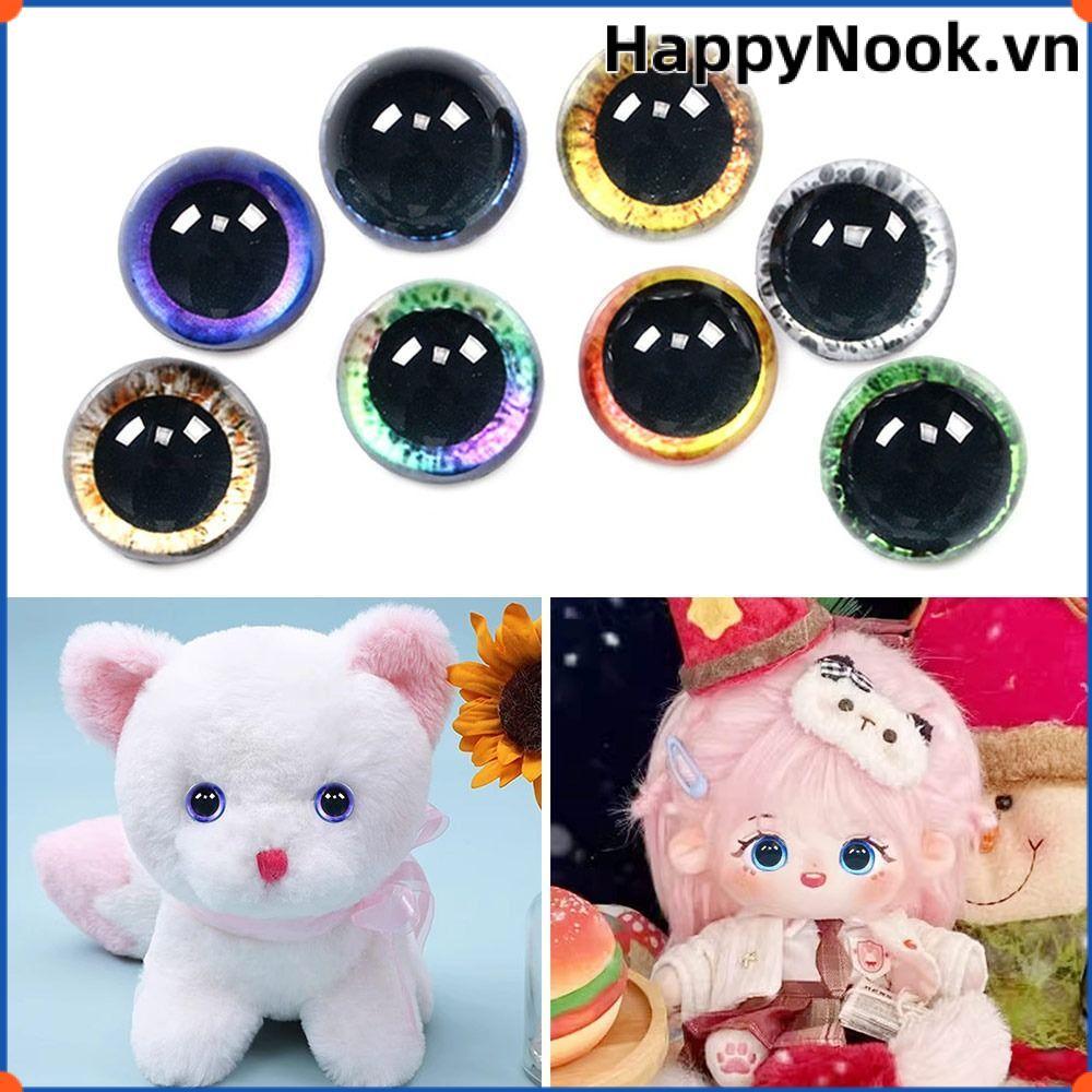 HAPPYNOOK 20 Cái / 10 Đôi Mắt Thủ Công Mắt, Pha Lê 6 Mm-20 Mm Mắt Pha Lê Con Rối, Nhựa Đồ Chơi Nhồi Bông Phần Phụ Kiện Búp Bê DIY