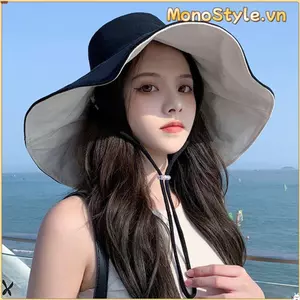 Mũ Xô MONOSTYLE, Mũ Đi Biển Di Động Hai Mặt, Mùa Xuân Mùa Hè Có Thể Gập Lại Vành Lớn Mũ Panama Nam Nữ