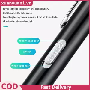 XUAN Mini Điều Dưỡng Đèn Pin USB Sạc Y Tế Tiện Dụng Bút Đèn LED Đèn Pin Với Kẹp Thép Không Gỉ Nhà Thơ Đèn Pin Led VN