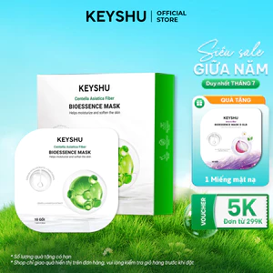 1 Hộp Mặt Nạ Sợi Xơ Rau Má Centella Fiber KEYSHU Dưỡng Ẩm, Hỗ Trợ Ngăn Ngừa Lão Hóa 10 Miếng 30ML