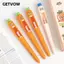 GETVOW 4 Bút mực đen hoạt hình, Bút Gel hình cà rốt có thể thu vào 0,5mm, Văn phòng phẩm trường học Bút viết cà rốt bối rối