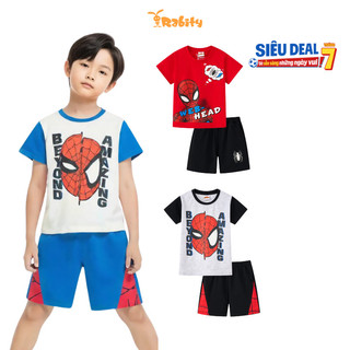 Đồ bộ thun ngắn tay quần lửng Spider-Man bé trai Rabity 560.029