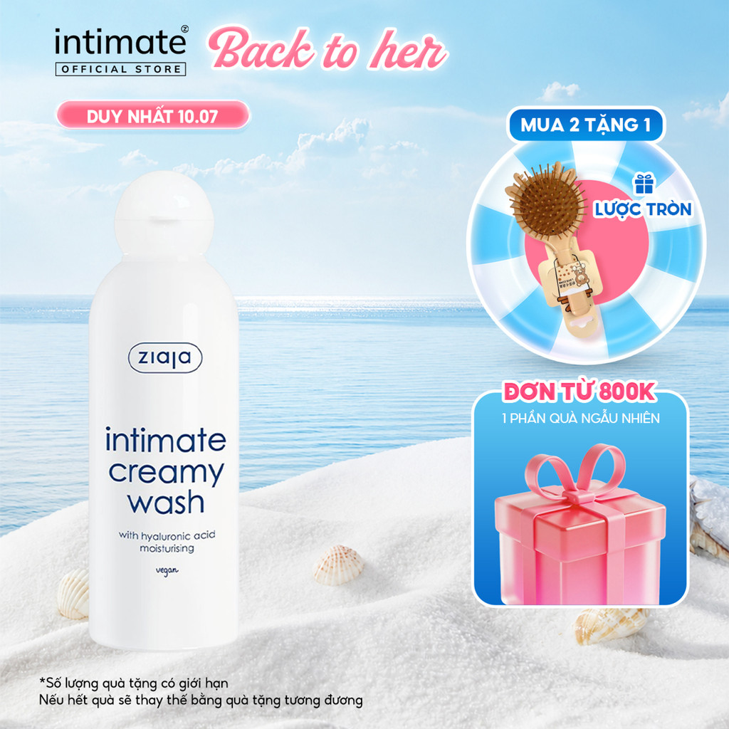(LS) Dung Dịch Vệ Sinh Phụ Nữ Intimate With Hyaluronic Acid ZIAJA Giúp Cân Bằng pH, Dưỡng Ẩm, Làm Sạch 200ml
