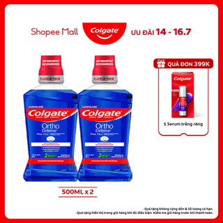 Combo 2 Nước súc miệng Colgate Ortho với công thức chuyên biệt cho người niềng răng 500ml