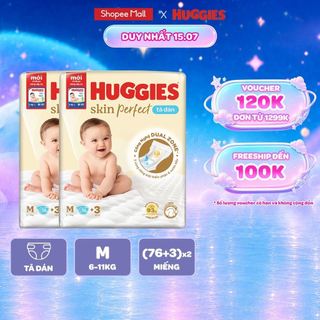 [Live Độc Quyền] Combo 2 Tã dán sơ sinh Huggies Skin Perfect NB40/NB70/S54/S80