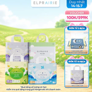 Tã/Bỉm ELPRAIRIE Mềm Mại Thoáng Mát, Siêu Thấm Hút Cho Bé Thoải Mái Vận Động, Bỉm Nội Địa Hàn Size S-XXL, Từ 0-25kg