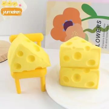 Đồ chơi bóp phô mai mô phỏng YUMEIREN, Phô mai ghim giải nén mềm dễ thương, Đồ chơi bóp hồi phục chậm cho trẻ em Đồ chơi kẹp và giải nén