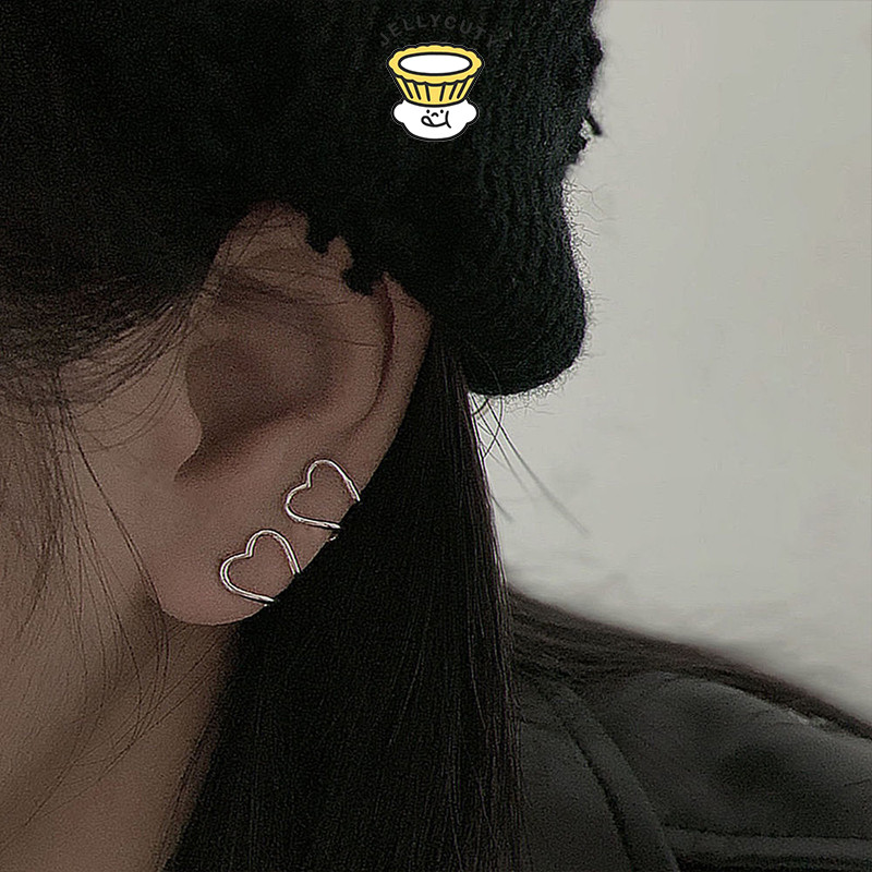 [jell] Bông tai trái tim mini thời trang