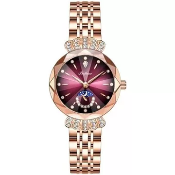 Đồng hồ nữ Gosasa Elegant Dainty, Đồng hồ thạch anh tương tự mặt số kim cương dành cho nữ, Đồng hồ đeo tay nữ thời trang thông thường, Đồng hồ đeo tay chống nước 3ATM