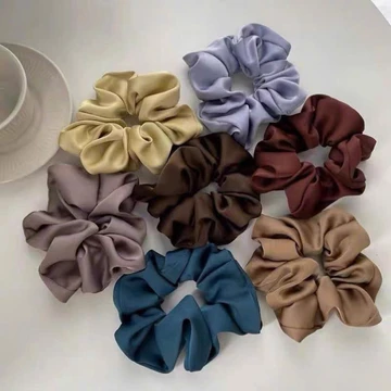 Scrunchies lụa cột tóc màu pastel trơn cao cấp Alara- Dây buộc tóc scrunchie set dễ thương sang trọng