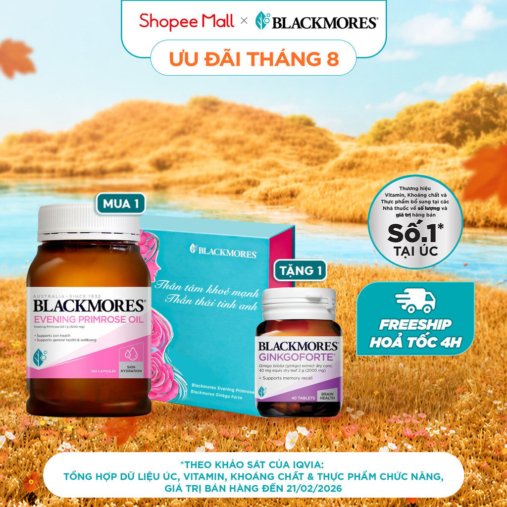 Bộ quà tặng Blackmores số 3: Thâm tâm khoẻ mạnh - Thần thái tinh anh (Hoa anh thảo & Ginkgoforte)