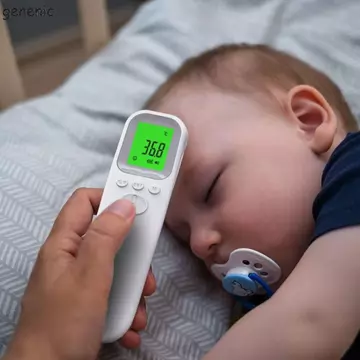 Nhiệt kế hồng ngoại kỹ thuật số GENENIC, Máy đo nhiệt độ đa chức năng không tiếp xúc, Đồ dùng gia đình Di động Dễ sử dụng Màn hình hiển thị LCD Máy đo nhiệt kế cầm tay cho bé
