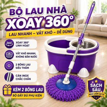 🔥Cây Lau Nhà Xoay 360 Độ Cây Lau Sàn Cây Lau Nhà Cán Dài Chổi Lau Nhà Cây Lau Nhà Đa Năng Bộ Lau Nhà Bông Lau Nhà