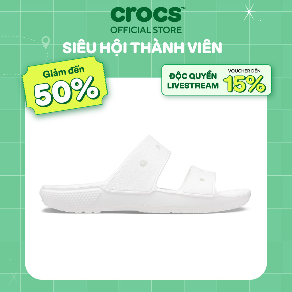 Dép Xăng Đan Unisex Crocs Classic - White - 206761-100