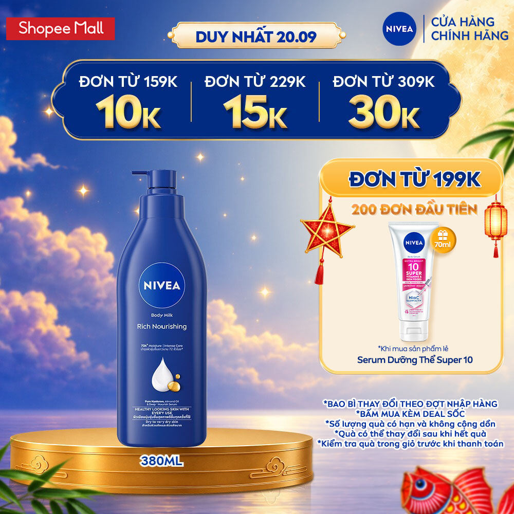 Sữa Dưỡng Thể NIVEA Dưỡng Ẩm Chuyên Sâu 72H | Thấm Nhanh (350 ml)/ Kem Body - 99569/99569x2