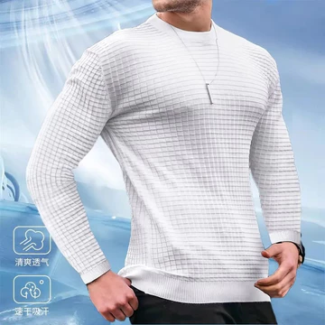 Áo sơ mi đáy tập luyện Áo thể thao Áo khô nhanh Quần áo đan Áo chạy bộ Quần áo tập luyện Áo thun thể thao Áo thun dài tay mùa thu đông Áo thun nam dáng rộng Thụy Điển