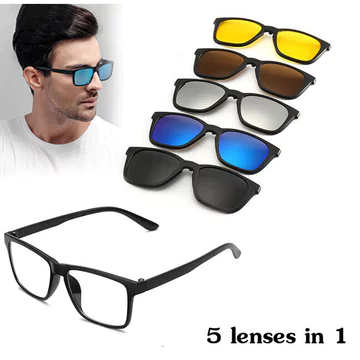 Trên Kính Mát Thay Đổi Màu Ống Kính Mẫu 2201A Kính Bảo Vệ Tia Uv400 Kính Mát Với Bộ 5 Ống Kính Kính Kính Mát Từ Tính