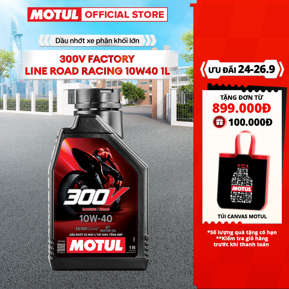Dầu nhớt xe phân khối lớn MOTUL 300V FACTORY LINE ROAD RACING 10W40 1L