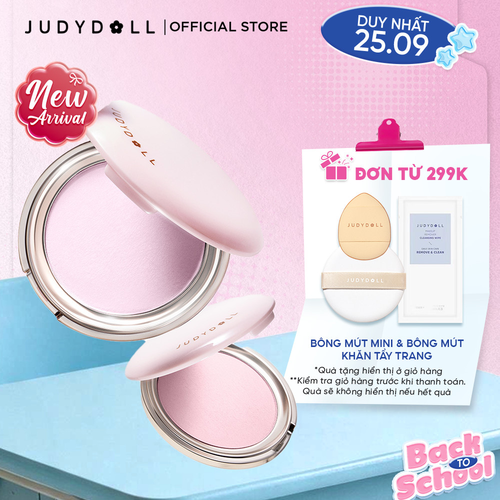 [MỚI] Phấn phủ nén JUDYDOLL Velvety Matte Long-Wear Powder Nâng tone Triệt sắc Kiềm Dầu Mịn da Che lỗ chân lông 8g
