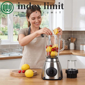 Máy xay sinh tố nước ép GIỚI HẠN INDEX, Máy ép trái cây máy xay sinh tố dung tích lớn 1,5 L, Vỏ thép không gỉ phù hợp EU / US / UK Plug Máy xay sinh tố treo tường đa chức năng
