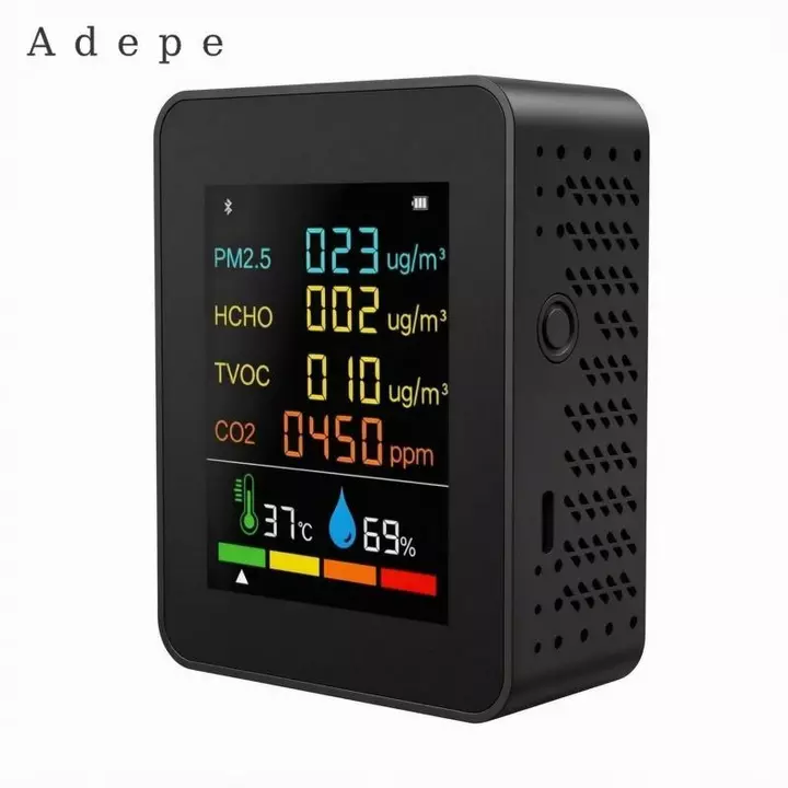 Cảm biến chất lượng không khí Six6-in-1 Đa chức năng PM2.5 Formaldehyde TVOC CO2 Máy đo CO2 Cảm biến CO2 Máy đo chỉ số chất lượng không khí trong nhà