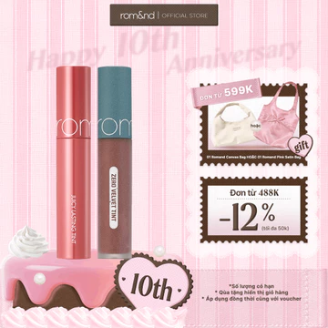 Combo Son kem Romand Zero Velvet Tint 5.5g + Son Tint lì Romand Juicy Lasting Tint 5.5g