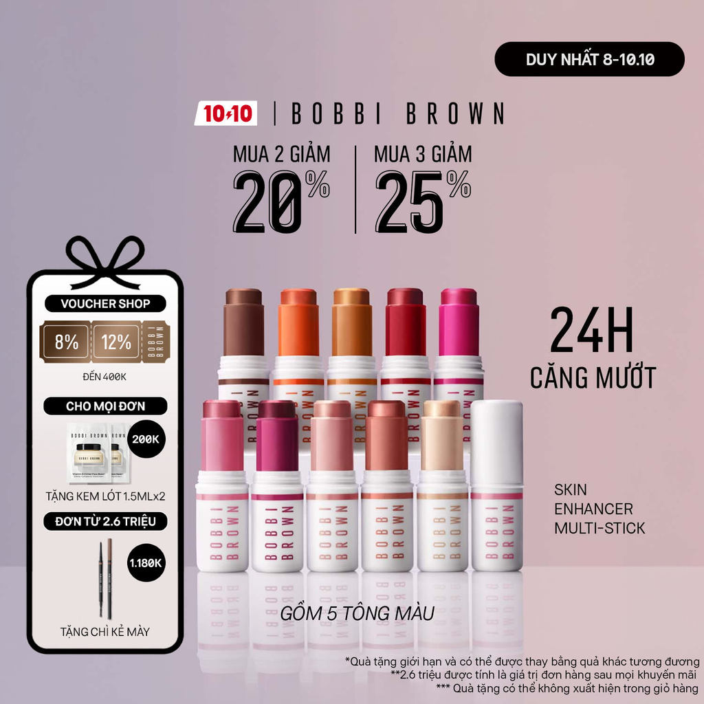 【MỚI】Bobbi Brown Skin Enhancer Multi Sticks | Kem trang điểm đa năng dạng thỏi, tích hợp dưỡng chất chăm sóc da, dễ tẩy