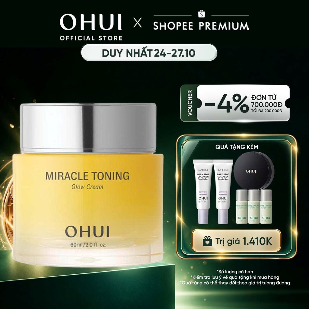 Kem dưỡng ẩm sáng da căn bóng chứa Vitamin C giúp da săn hỗ trợ chống oxy hóa Miracle Toning Glow Cream 60ml