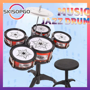 Đồ Chơi Bộ Trống Jazz 5 Món Cho Bé,Kèm Ghế,Nhạc Cụ Gỗ Giáo Dục Phát Triển Kỹ Năng Âm Nhạc