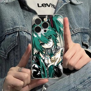 Ốp điện thoại trong suốt hai chiều Hatsune Miku Fashion Girl Style Thích hợp cho iPhone 17promax 16 15promax 14pro 13 xr 17air 16plus 15pro 14promax Vỏ chống sốc chống mồ hôi