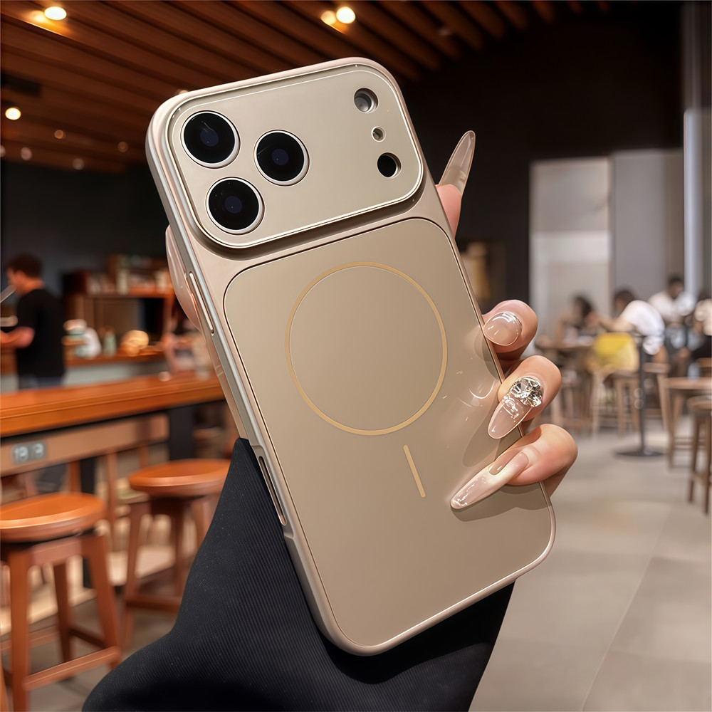 Ốp Điện Thoại Từ Tính Mờ Cho IPhone 17 Pro Max Air 13 14 15 16 Pro Max Chống Rơi Bảo Vệ Ống Kính Vỏ Cứng Vỏ Bảo Vệ Điện Thoại